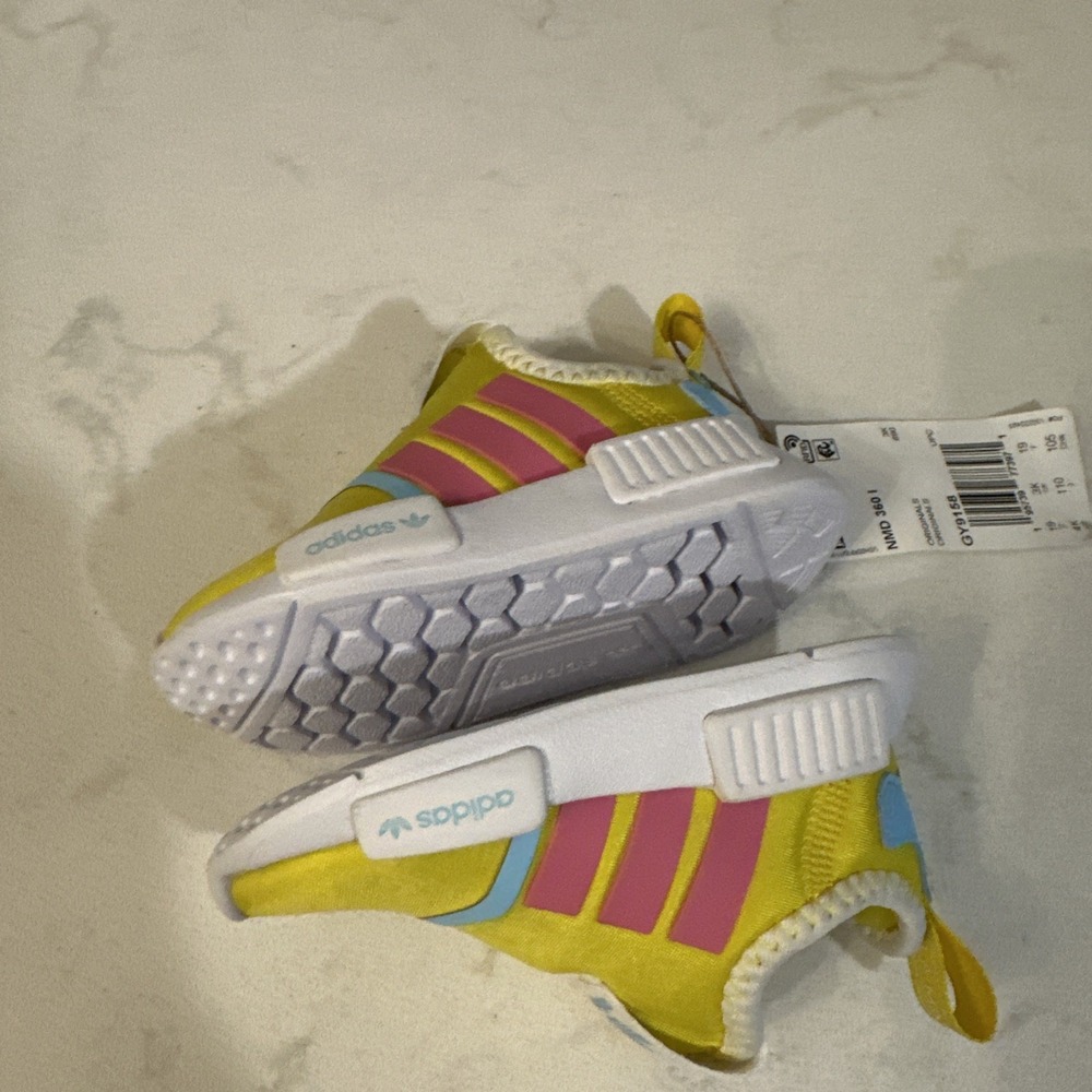 Adidas NWT‎ NMD 360 I "Team Yellow Solar Pink" Sneakers GY9158 Size 4K - Picture 5 of 7